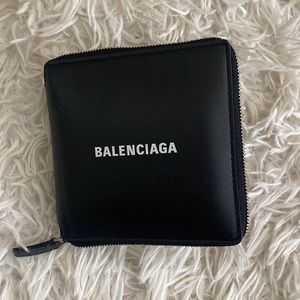 Black Balenciaga Leather Wallet